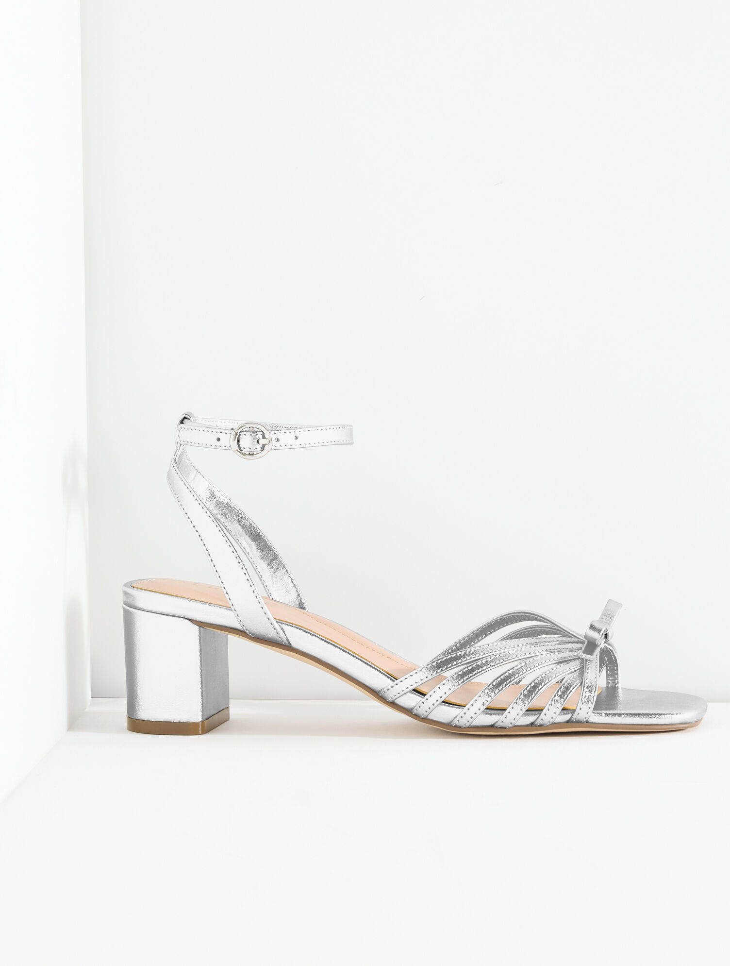Lily Strappy Metallic Nappa Block Heel Sandals