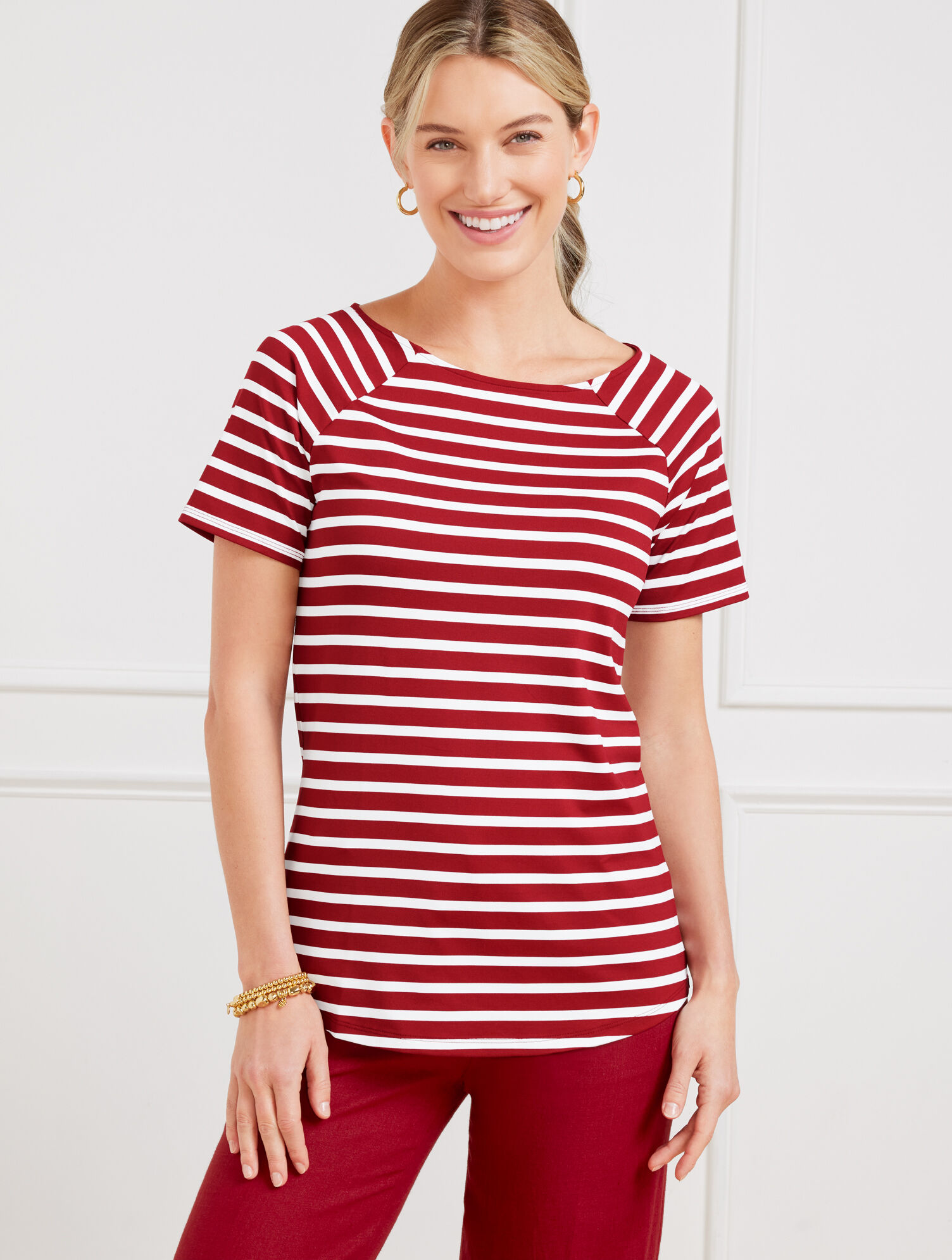 Effortless Jersey Stripe Bateau Neck Tee - image 4