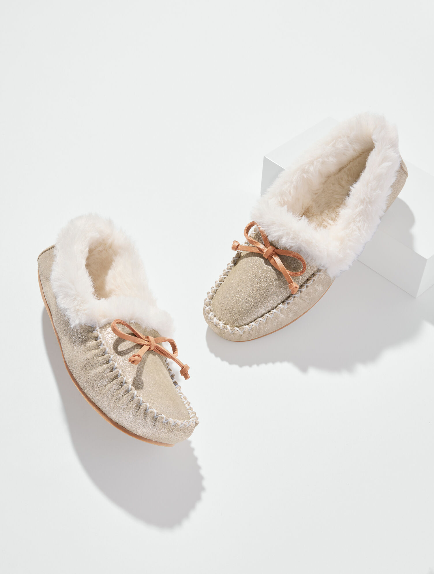 Ruby Metallic Suede Moccasins
