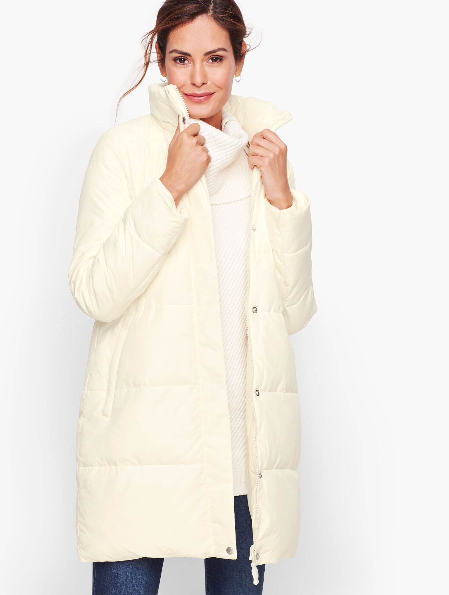 Down Alternative Puffer Coat With Faux Fur Hood