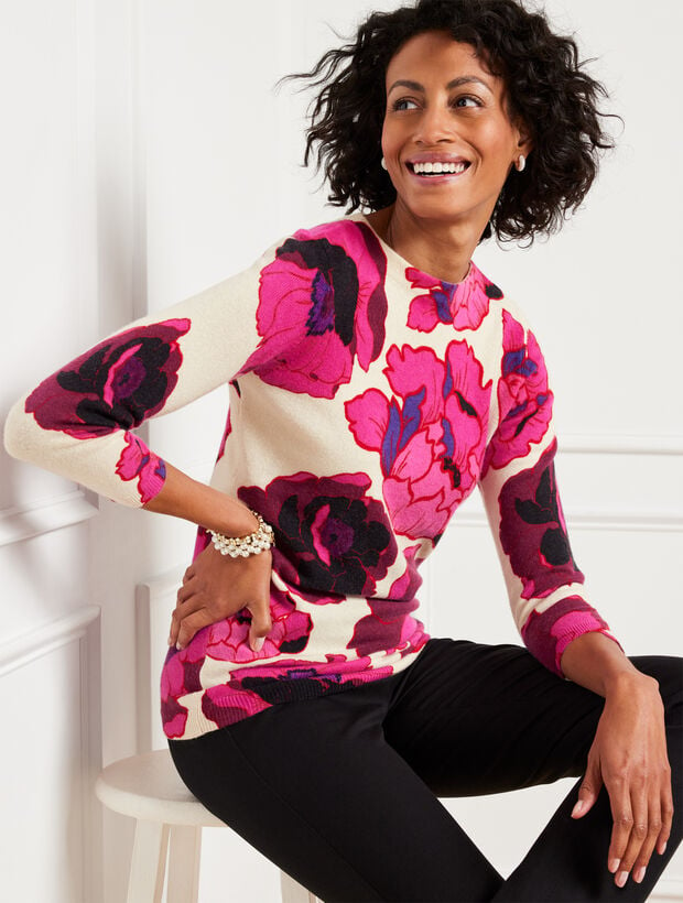 Audrey Cashmere Sweater - Blooming Floral