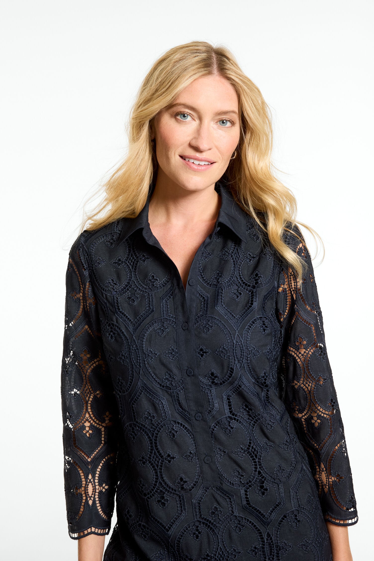 Eyelet Embroidered Shirtdress - thumbnail 4