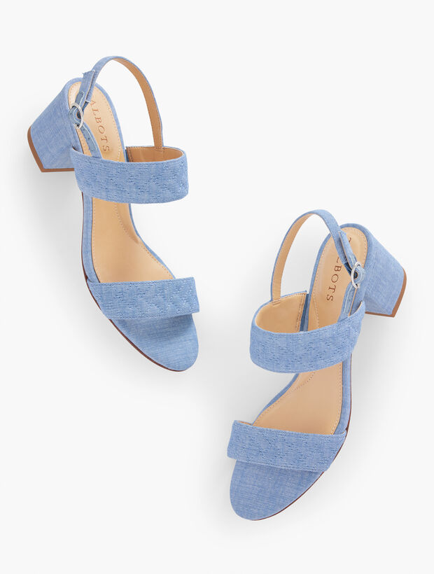 Mimi Quilted Sandals - Chambray