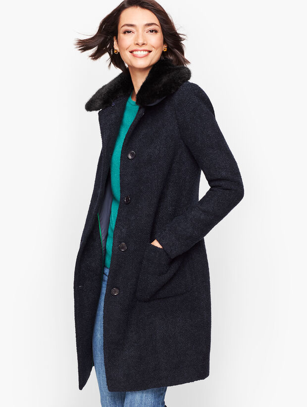 Boucl&eacute; Wool Coat