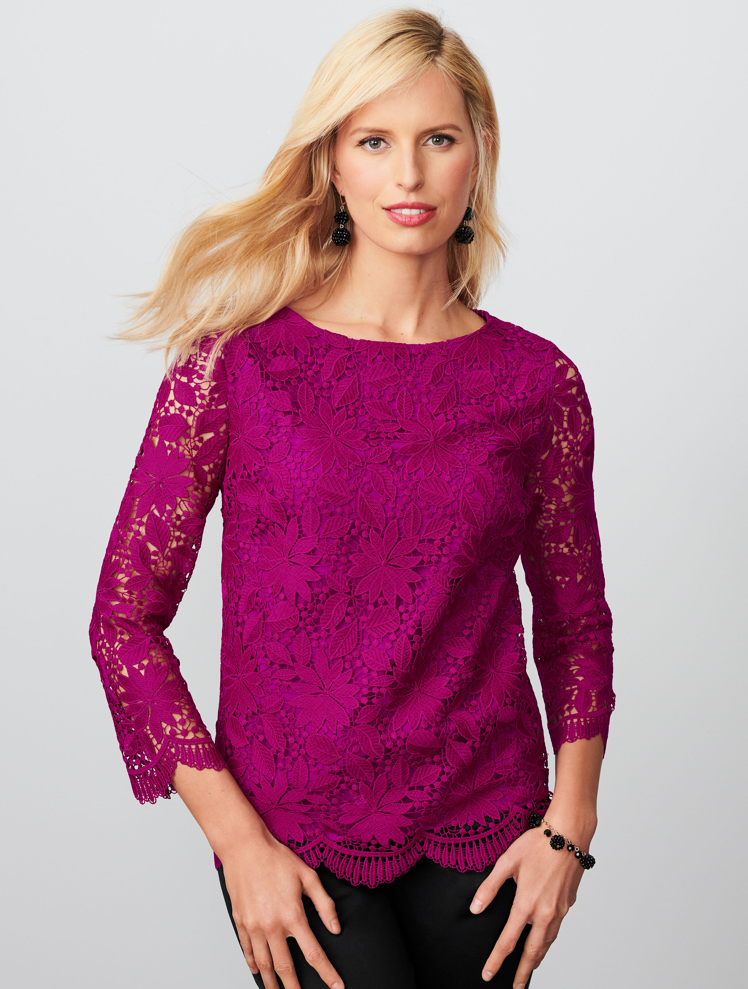 Floral Lace Top | Talbots