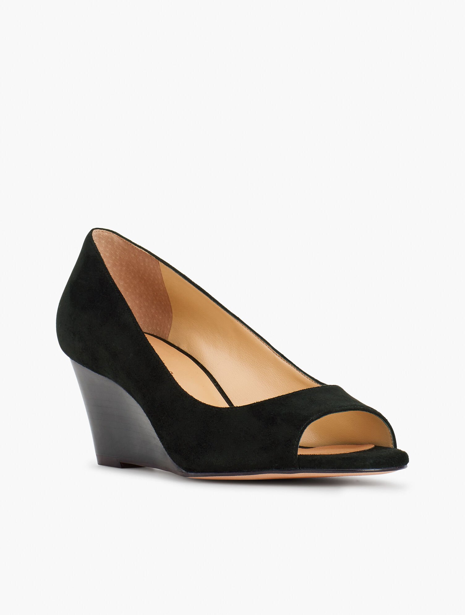 black peep toe wedge