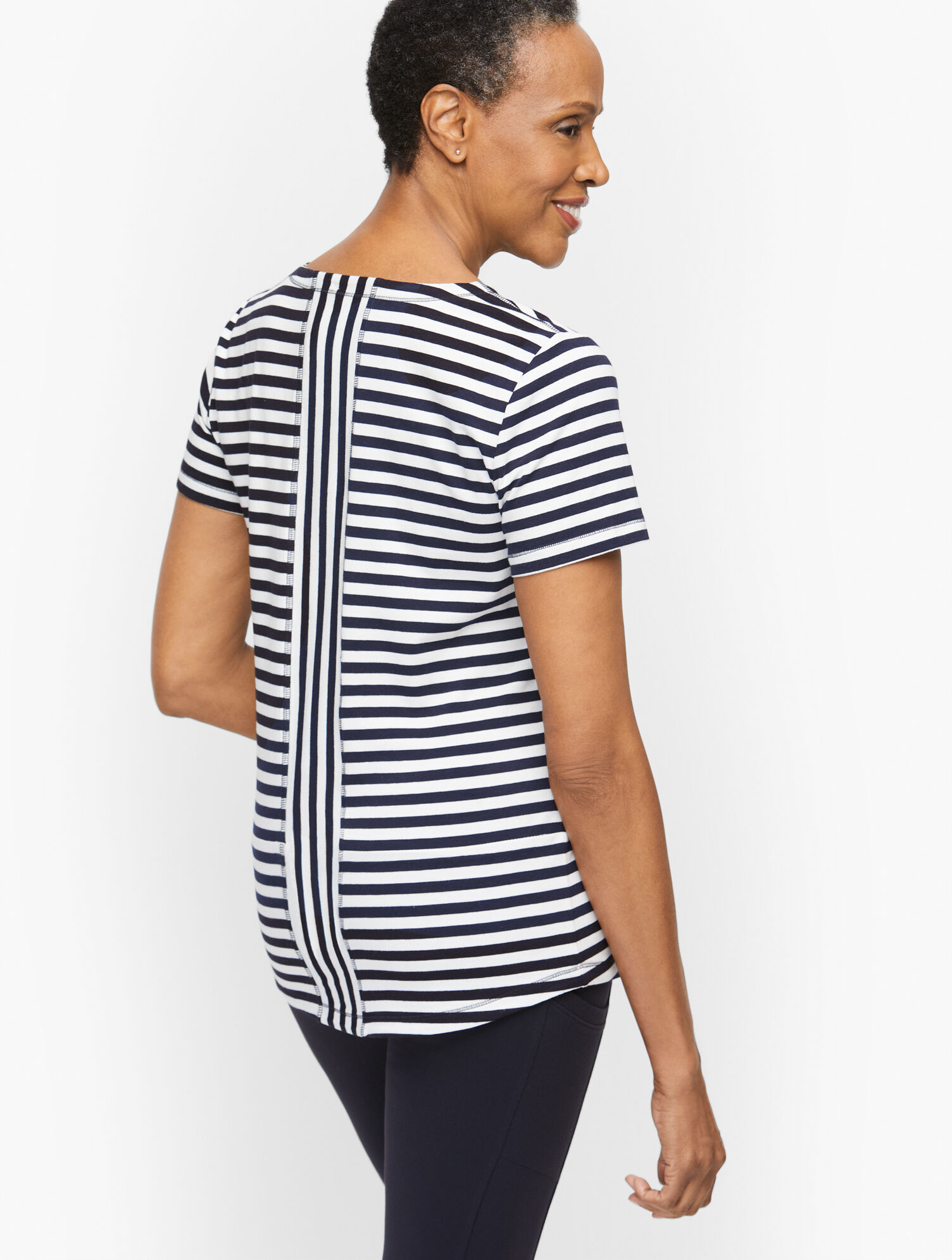 Scoop Neck Tee - Conch Stripe