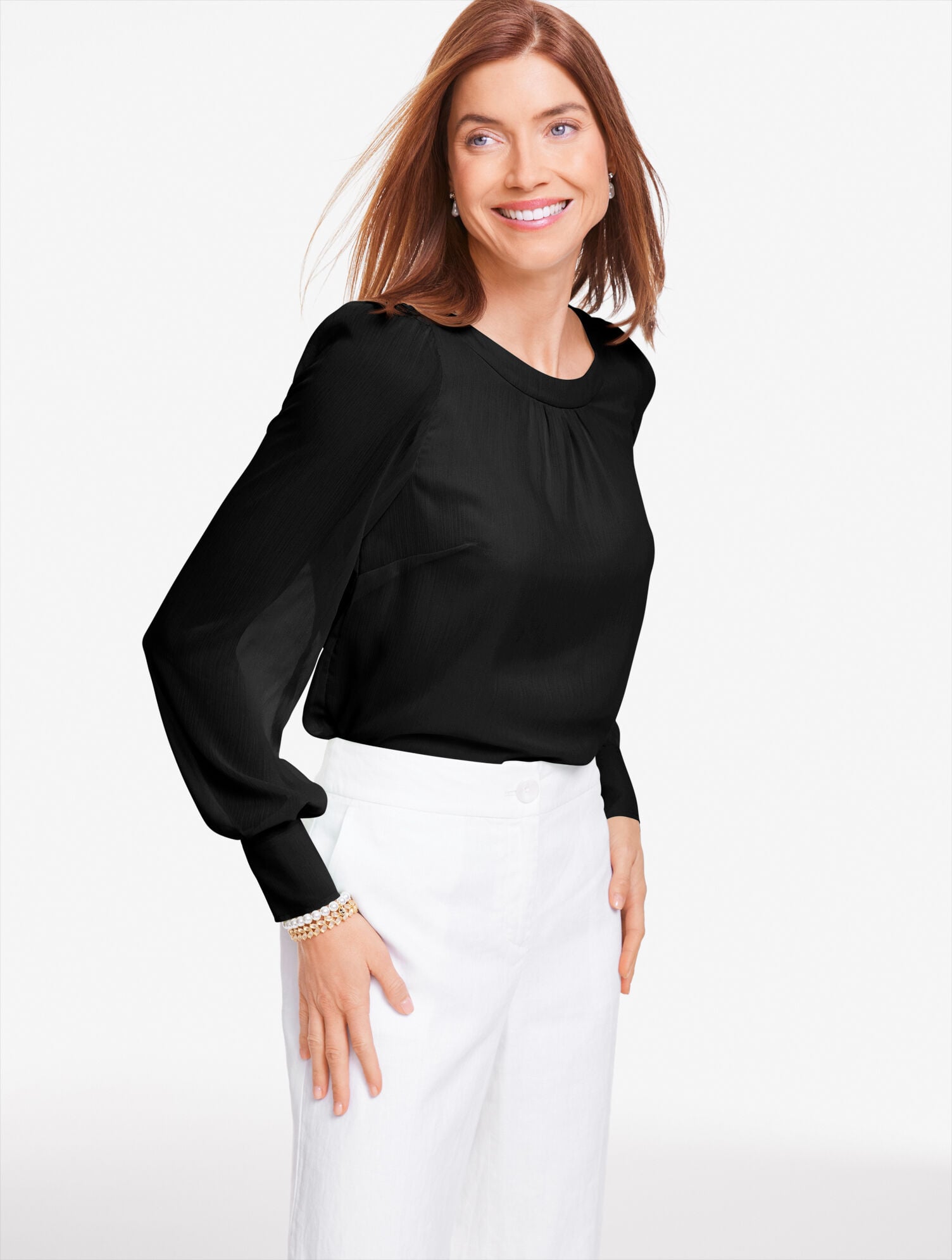 Tie-Back Crinkle Top