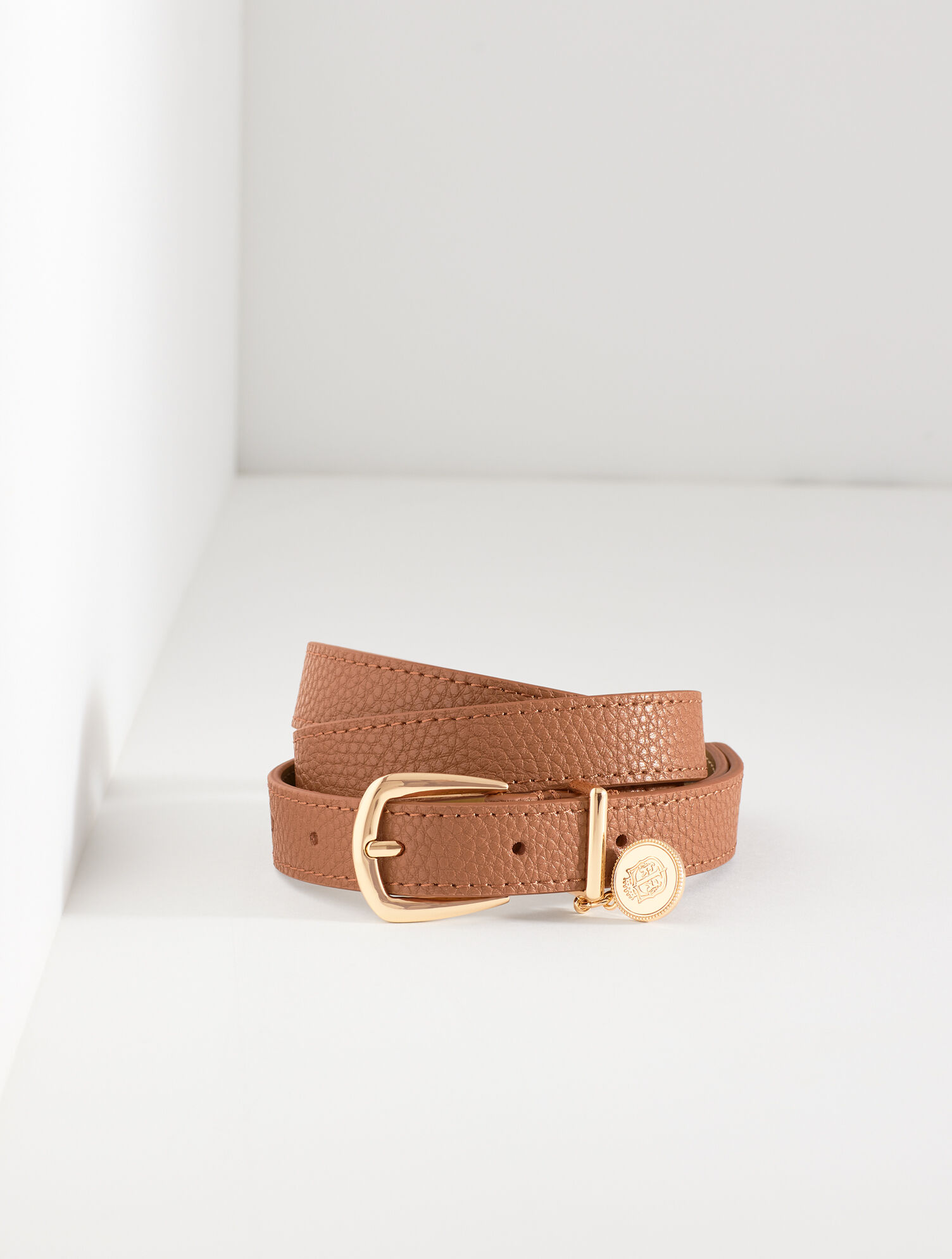 Pebble Leather Charm Belt