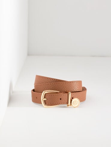 Pebble Leather Charm Belt