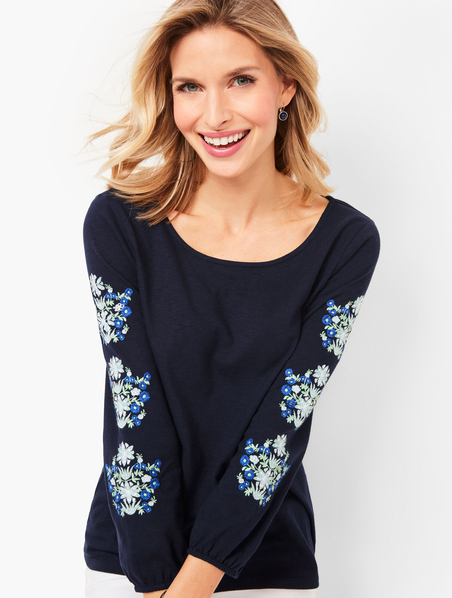 Embroidered Peasant Top