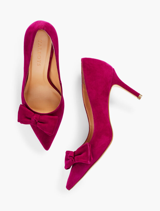 Erica Bow Pumps - Suede | Talbots