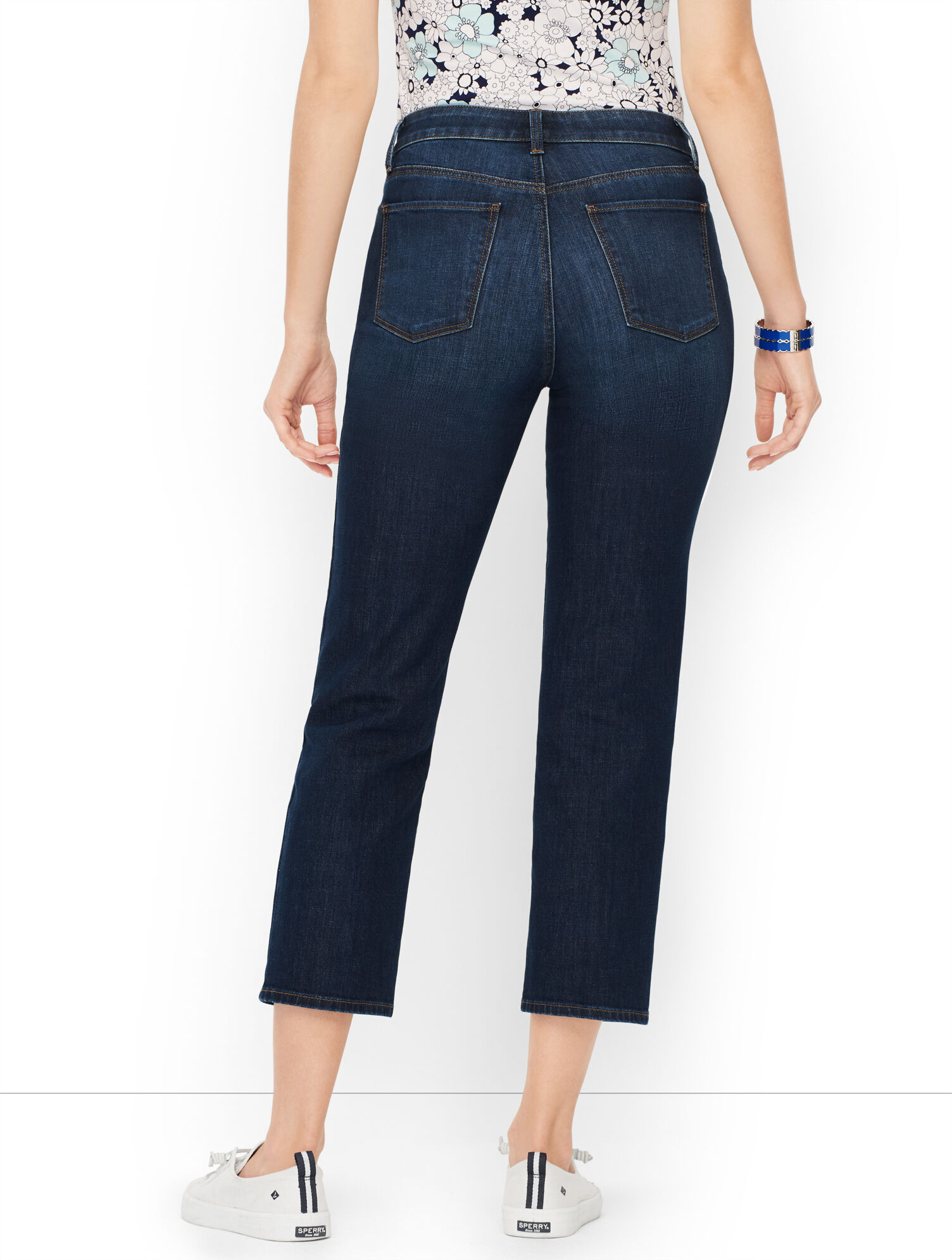 Straight Leg Crop Jeans - Baltic Wash