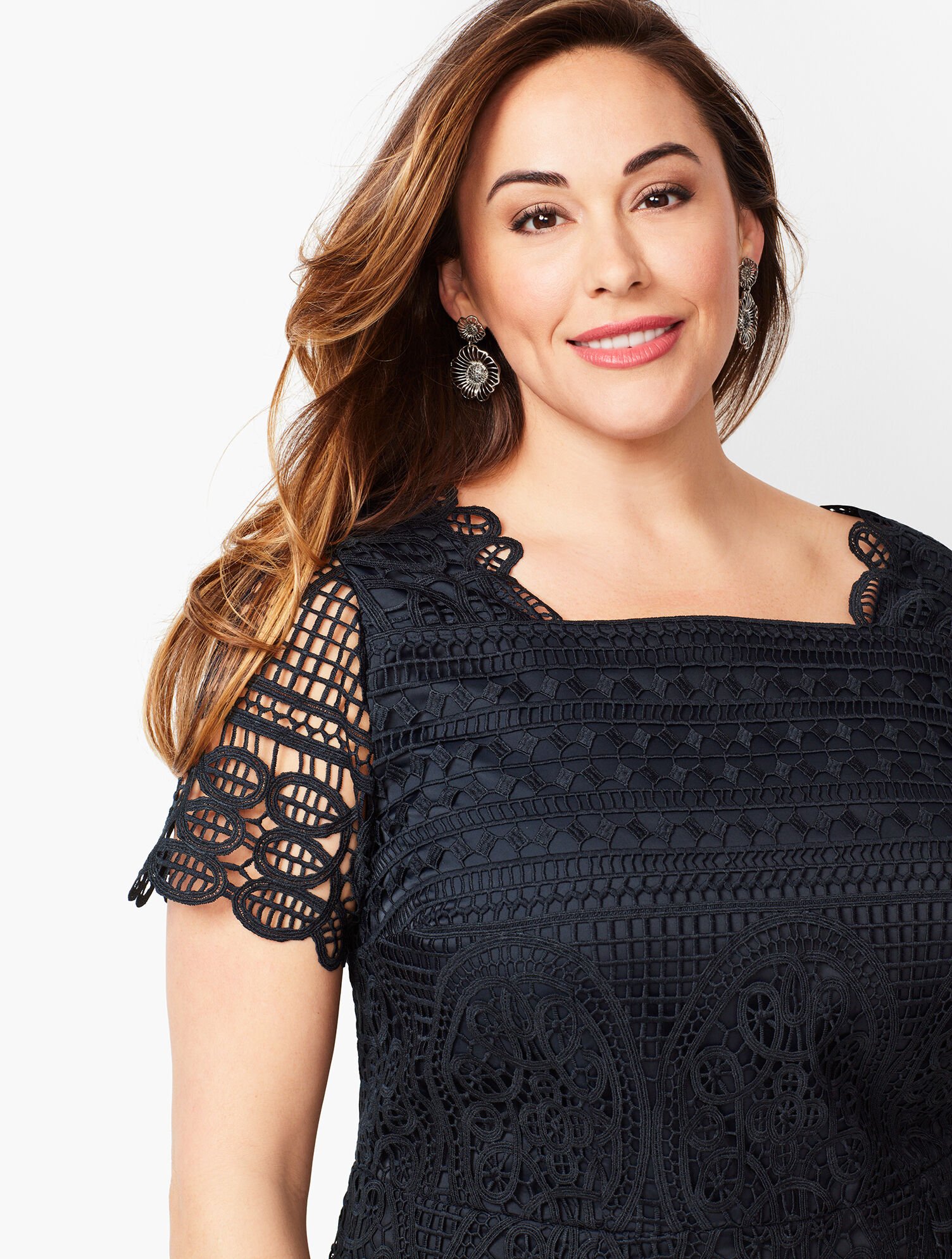 Medallion Lace A-Line Dress