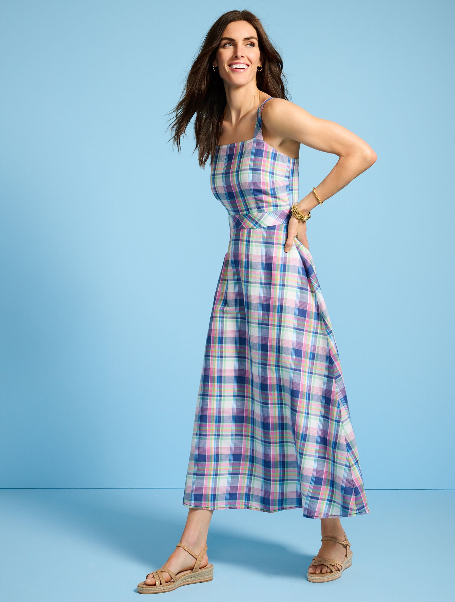 Sleeveless Fit &amp; Flare Dress - Fresh Madras