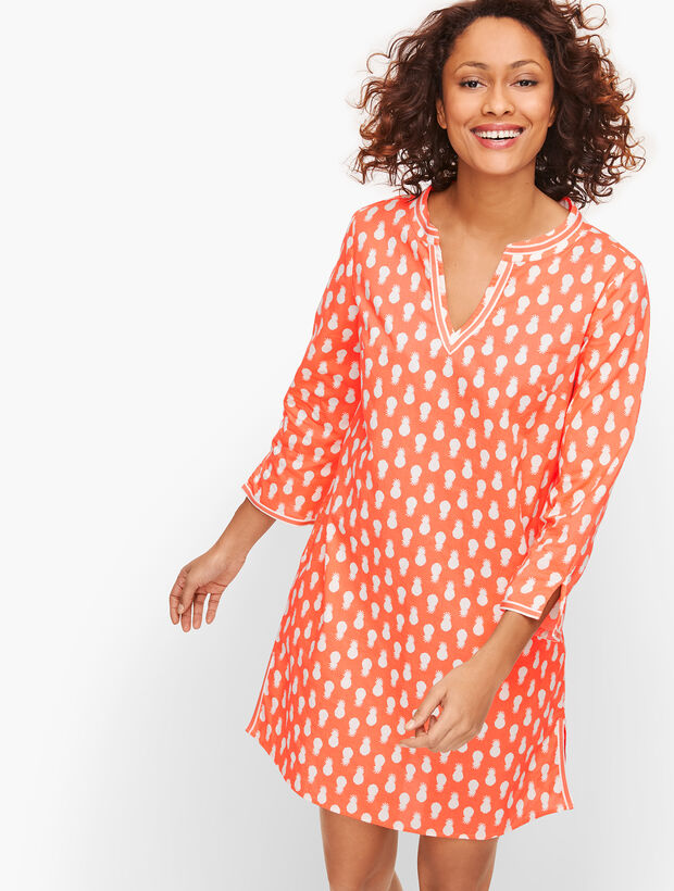 Talbots Tunic Cotton Beach Tunic - Pineapple Print | Talbots
