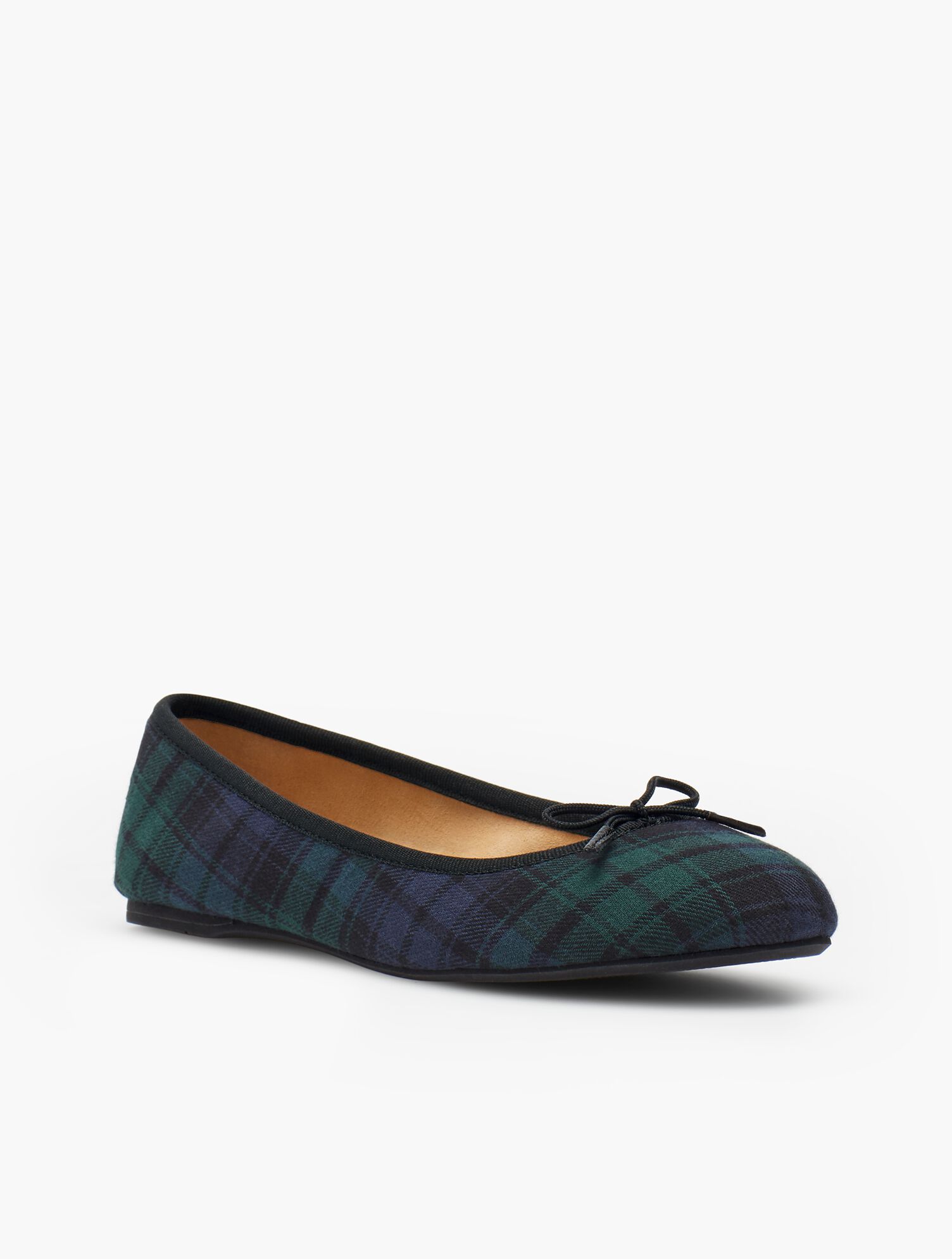 Penelope Quilted Ballet Flats - Black Watch Plaid