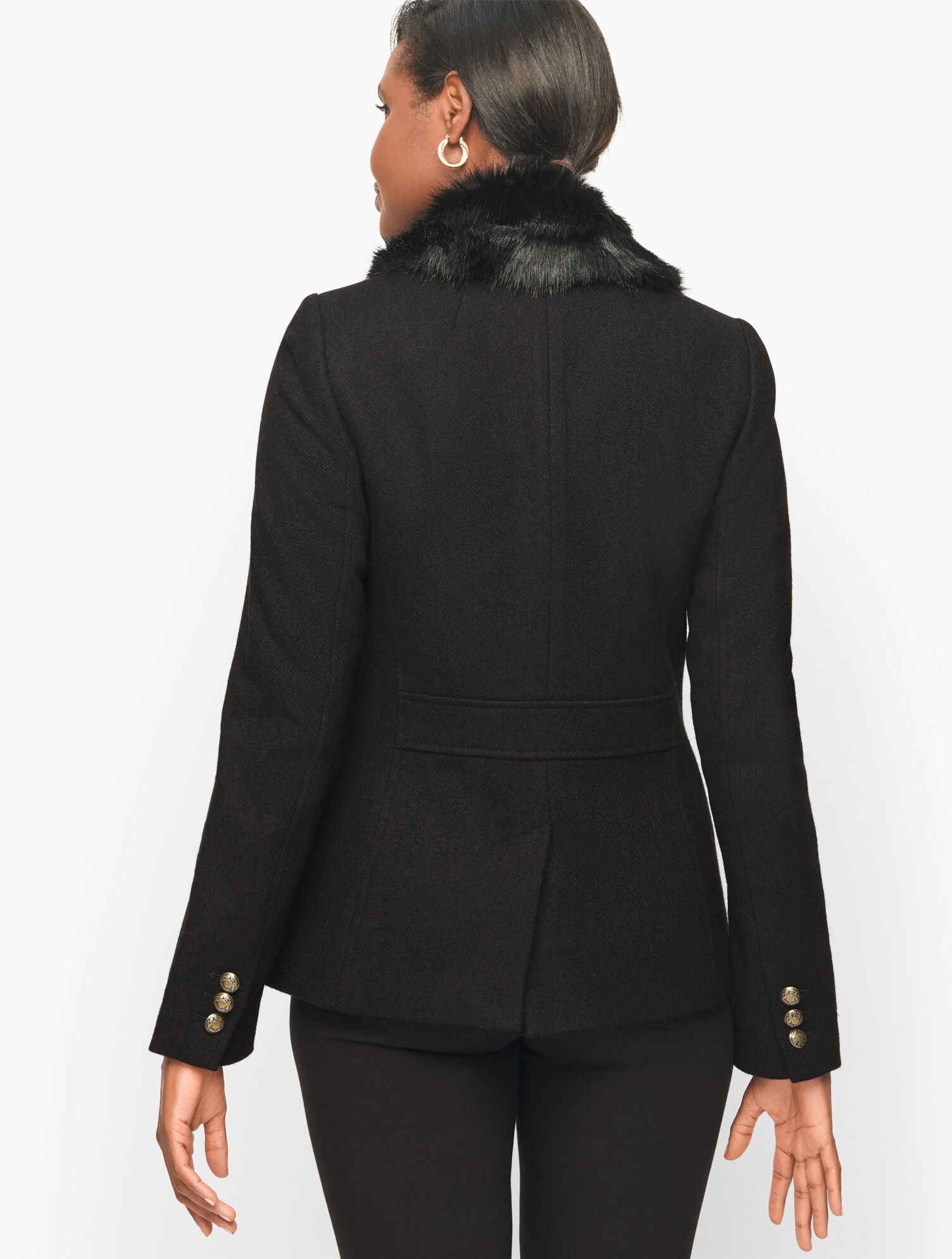 Classic Shetland Blazer - Faux Fur Trim