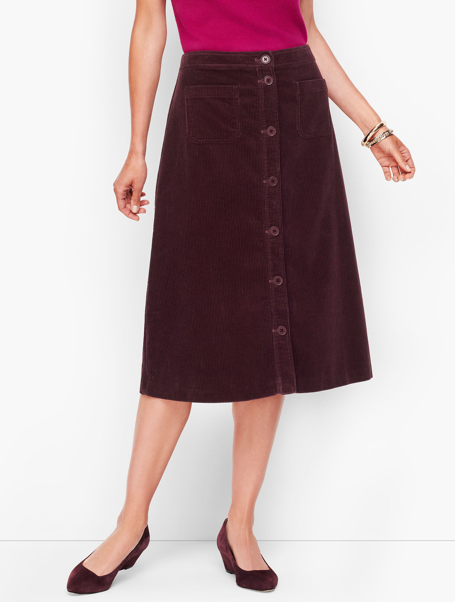 Wide Wale Corduroy A-Line Skirt