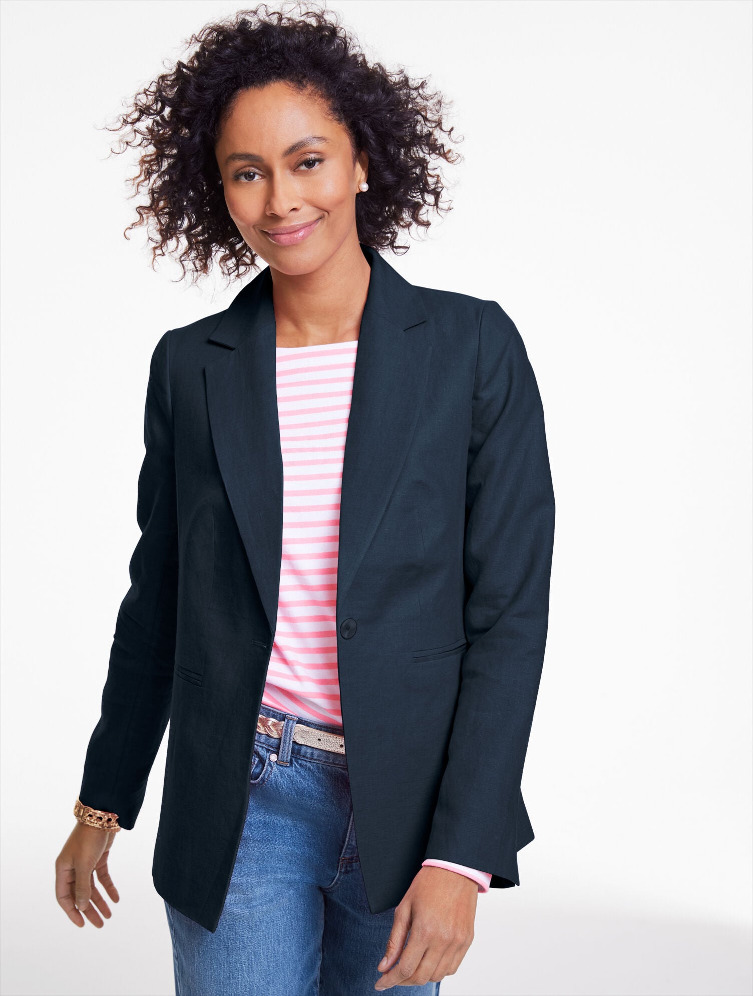 Classic Linen Single Button Blazer