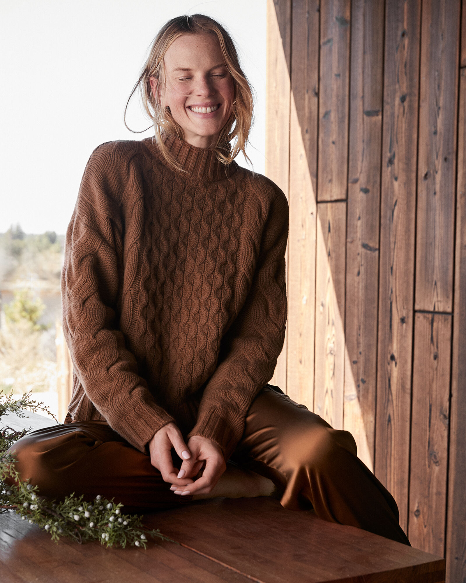 Sweater By Haven In Brown, Size: M