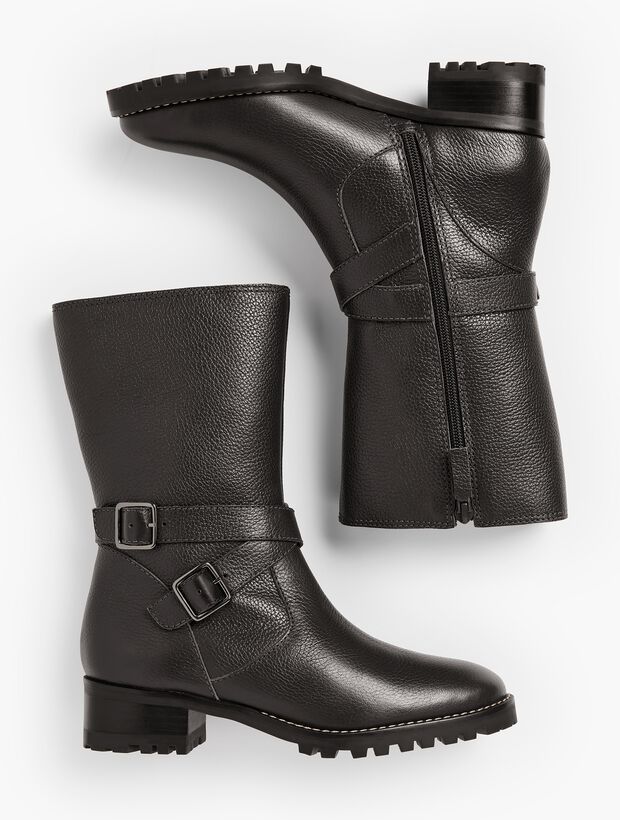 Tish Double-Strap Leather Boots
