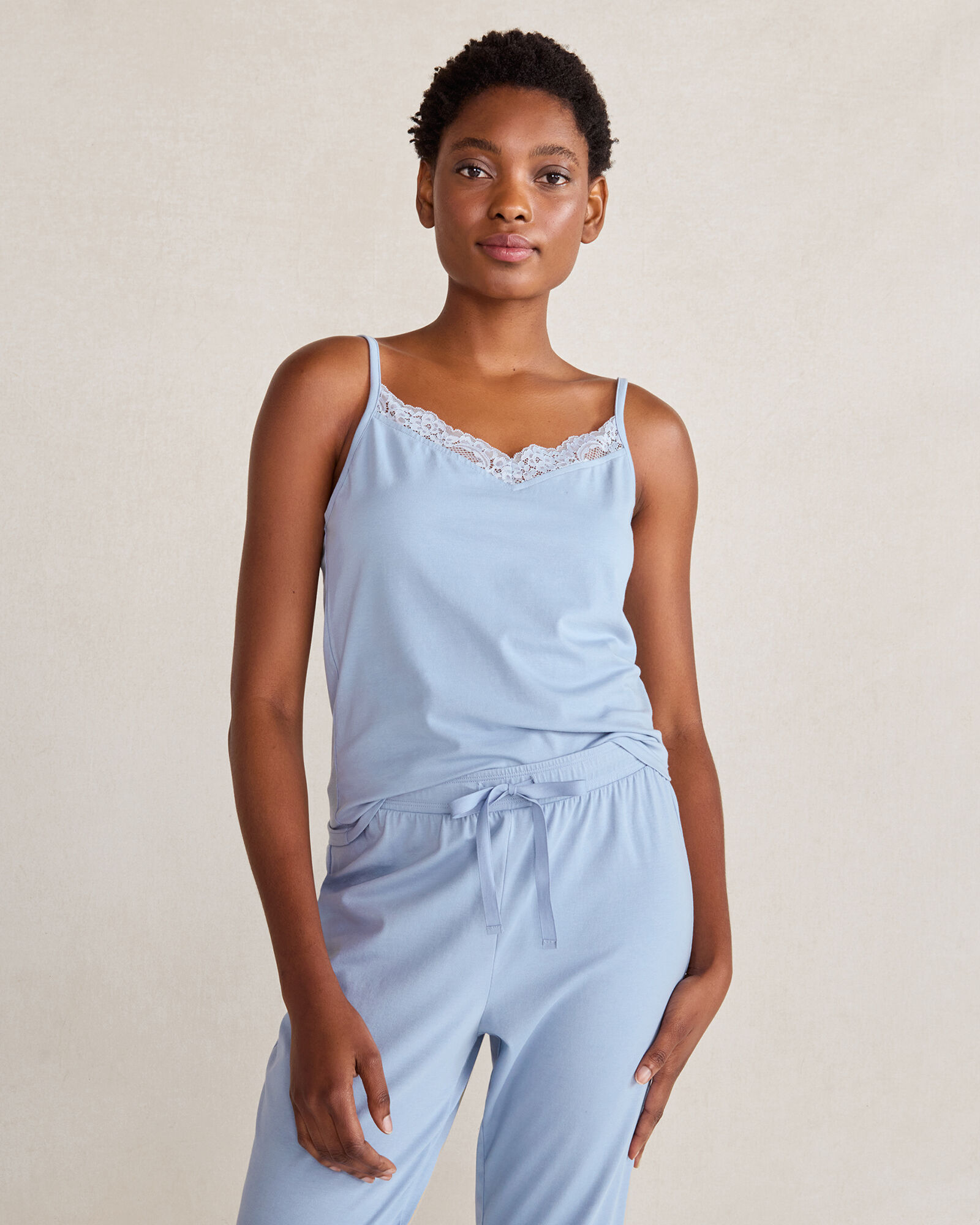 Organic Cotton Jersey Lace Trim Cami | Haven Well Within