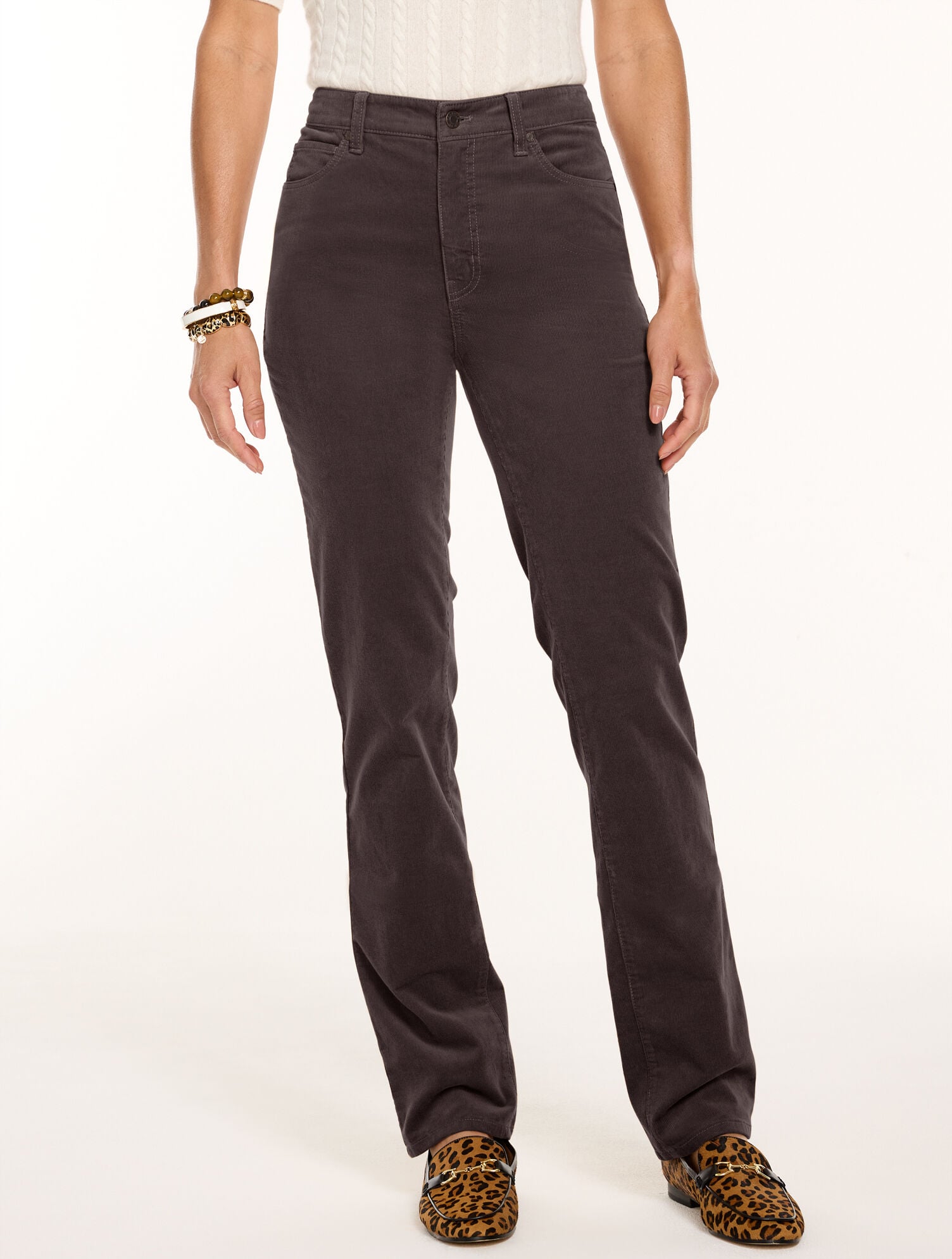 Stretch Corduroy Straight Leg Pants