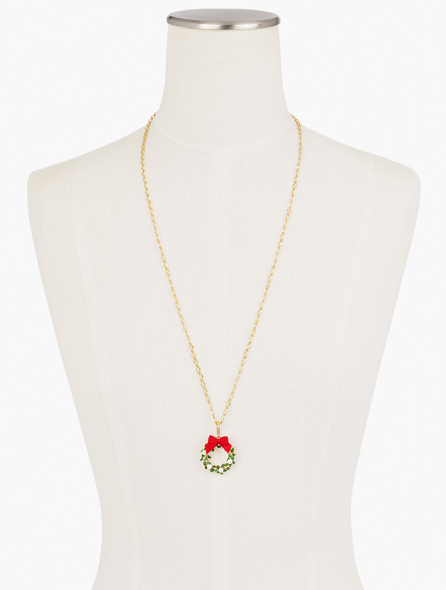 Holiday Wreath Pendant Necklace 