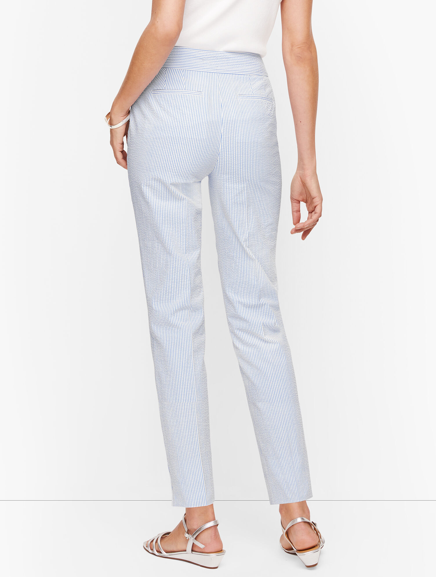 Seersucker Slim Ankle Pants