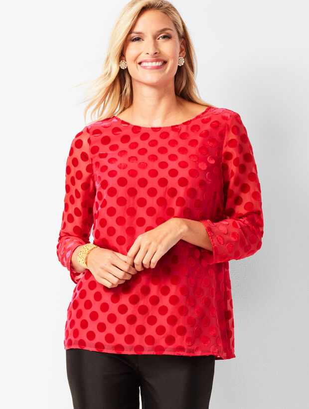 Velvet Burnout Dot Top