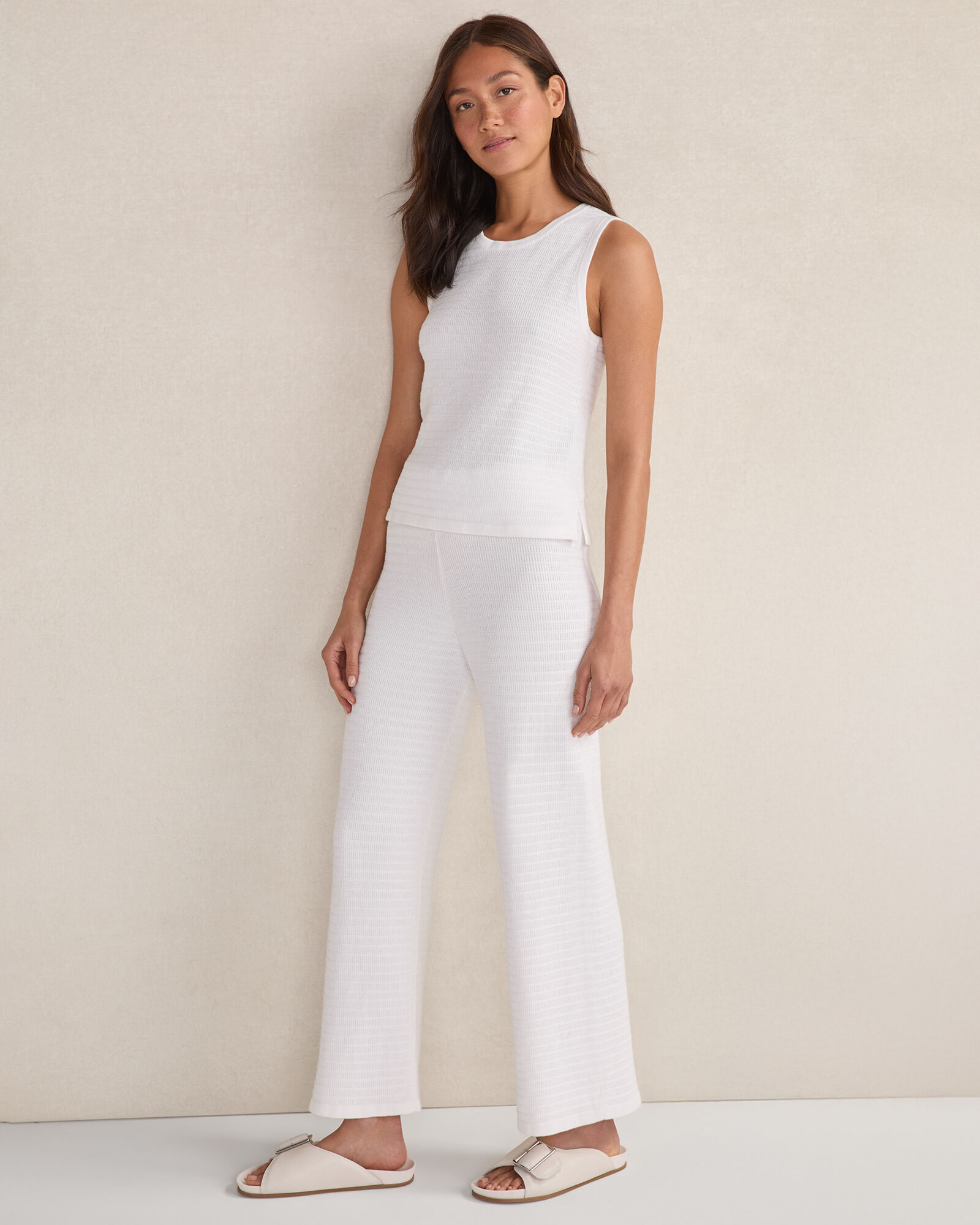 Organic Cotton Linear Stitch Scoop Neck Tank