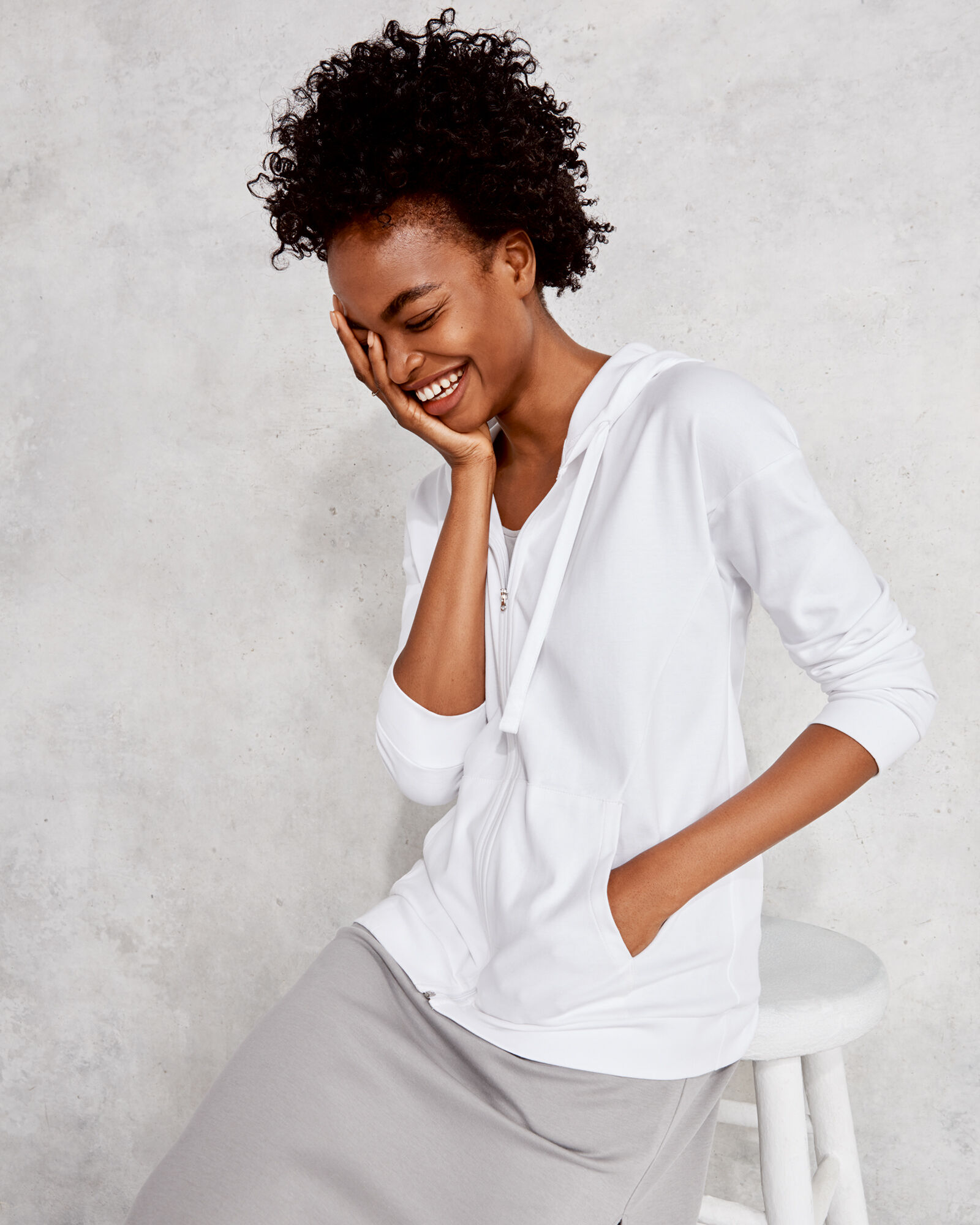 Organic Cotton Interlock Zip Front Hoodie
