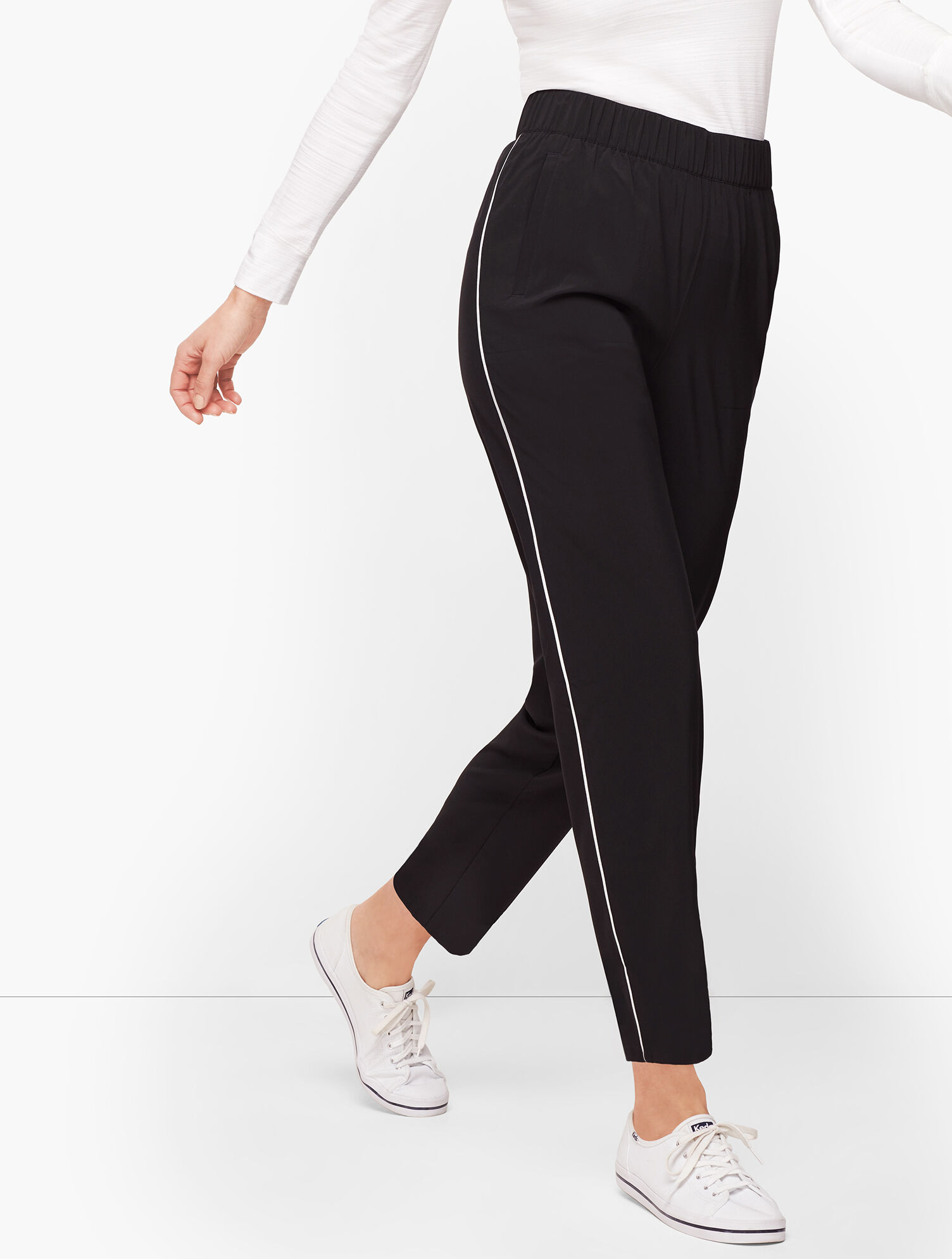 Lightweight Stretch Side Piping Pants | Talbots