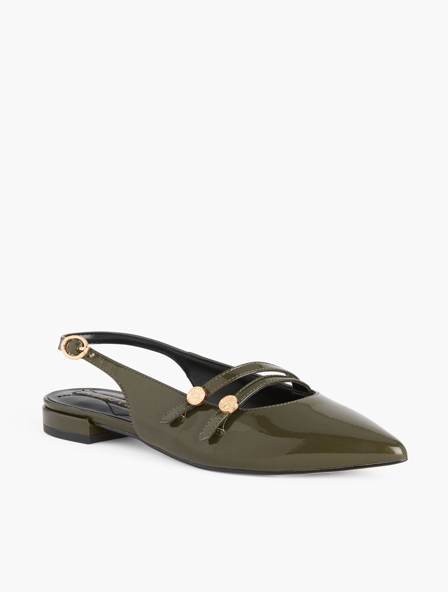 Scarlet Patent Slingback Flats - Pearlized