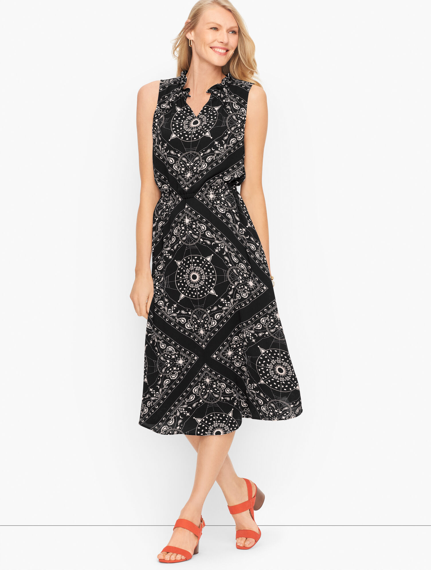 Sleeveless Fit & Flare Dress | Talbots Sleeveless Fit & Flare Dress | Talbots