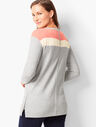 Colorblock Crewneck Textured Sweater