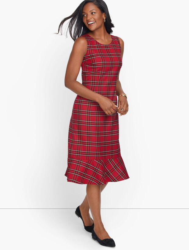 Sleeveless Tartan Sheath Dress Talbots