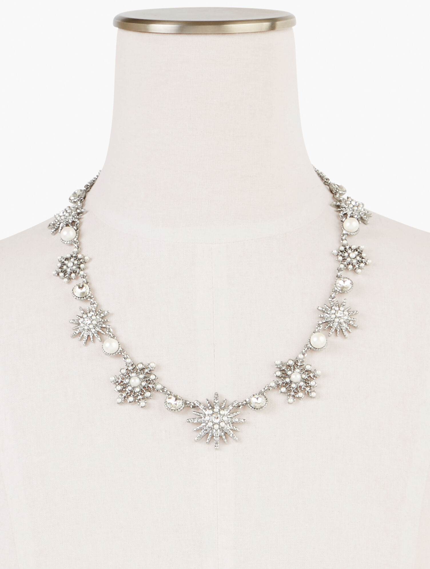 Crystal Snowflake Statement Necklace
