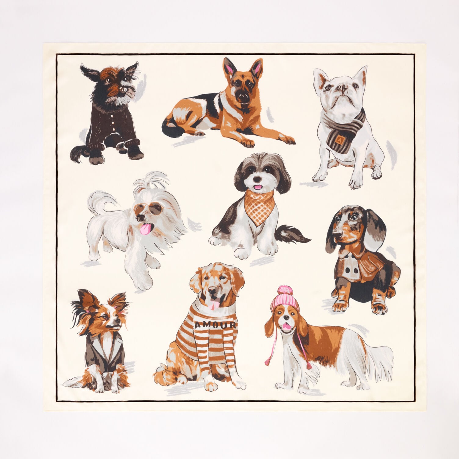 Puppy Love  Square Scarf