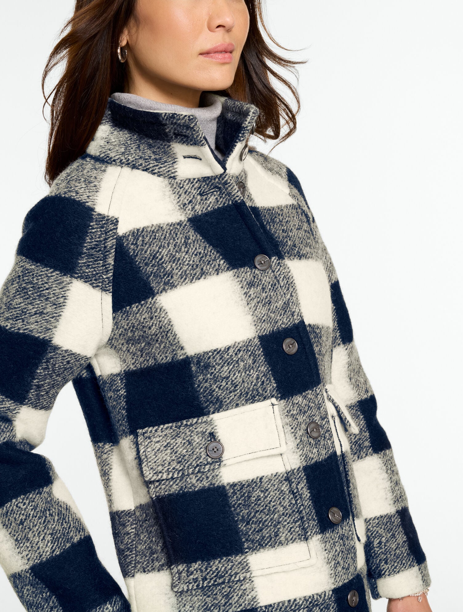 Wool Blend Jacket - Buffalo Check | Talbots