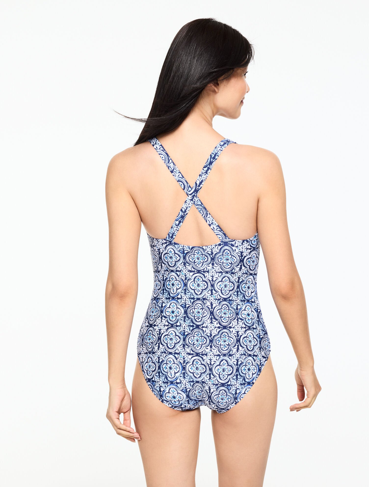 Aqua Club Scoop Neck One-Piece Swimsuit - Coastal Tile