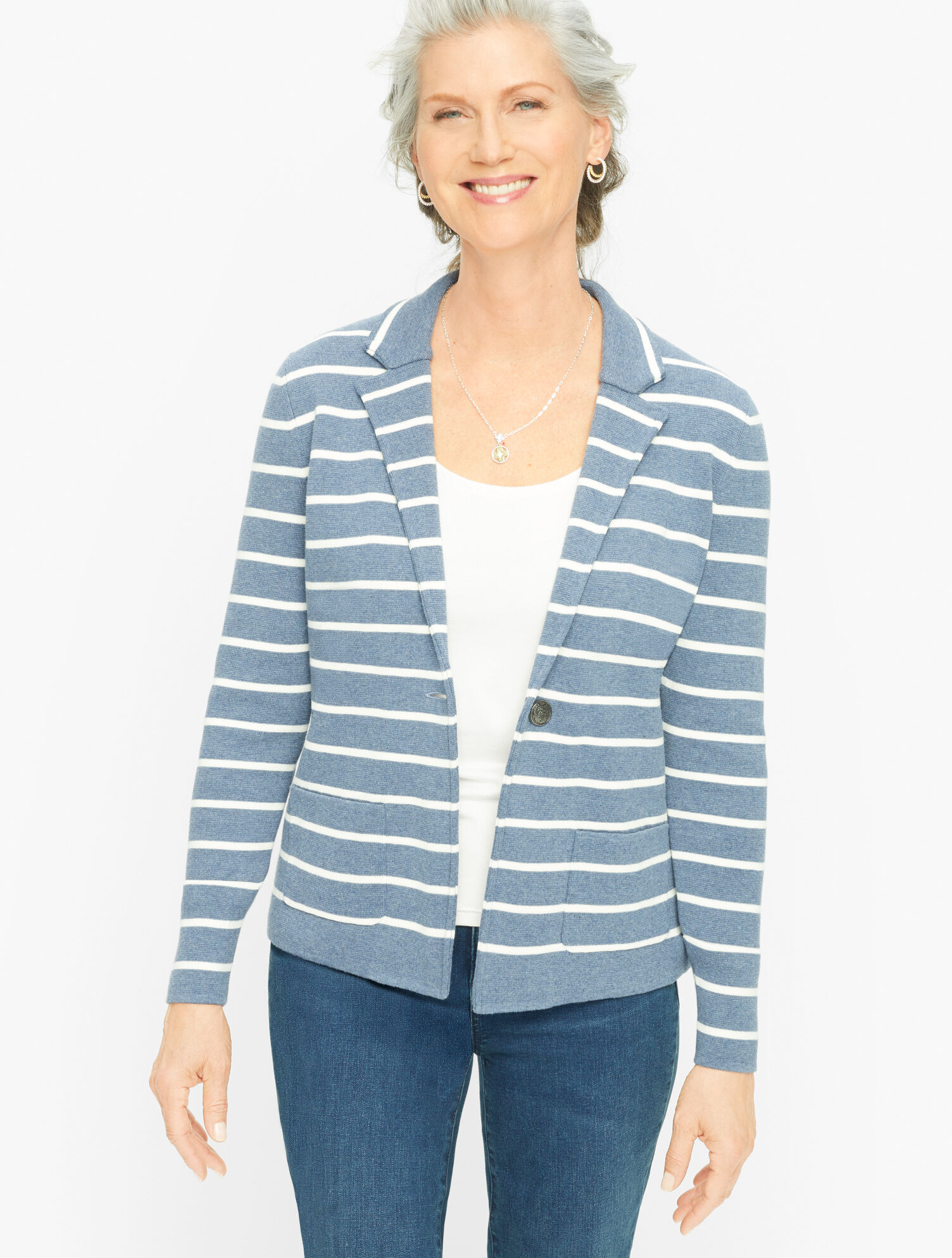 Stripe Modern Sweater Blazer