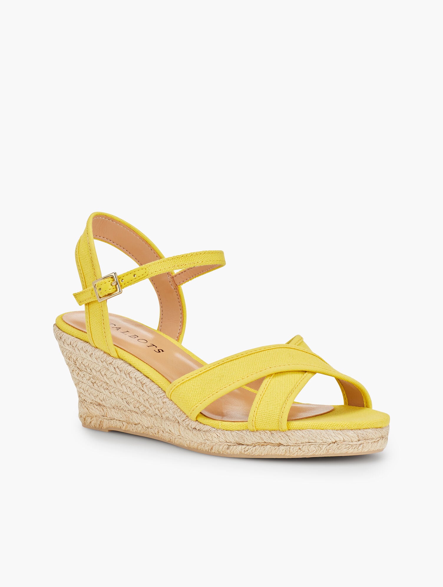 Lyndsay Crossover Espadrille Wedges - Canvas
