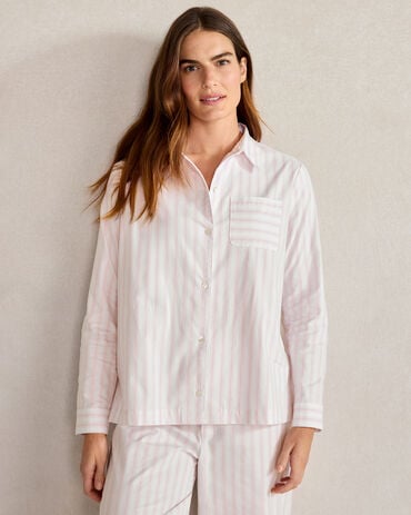 Organic Cotton Flannel Striped Pajama Shirt