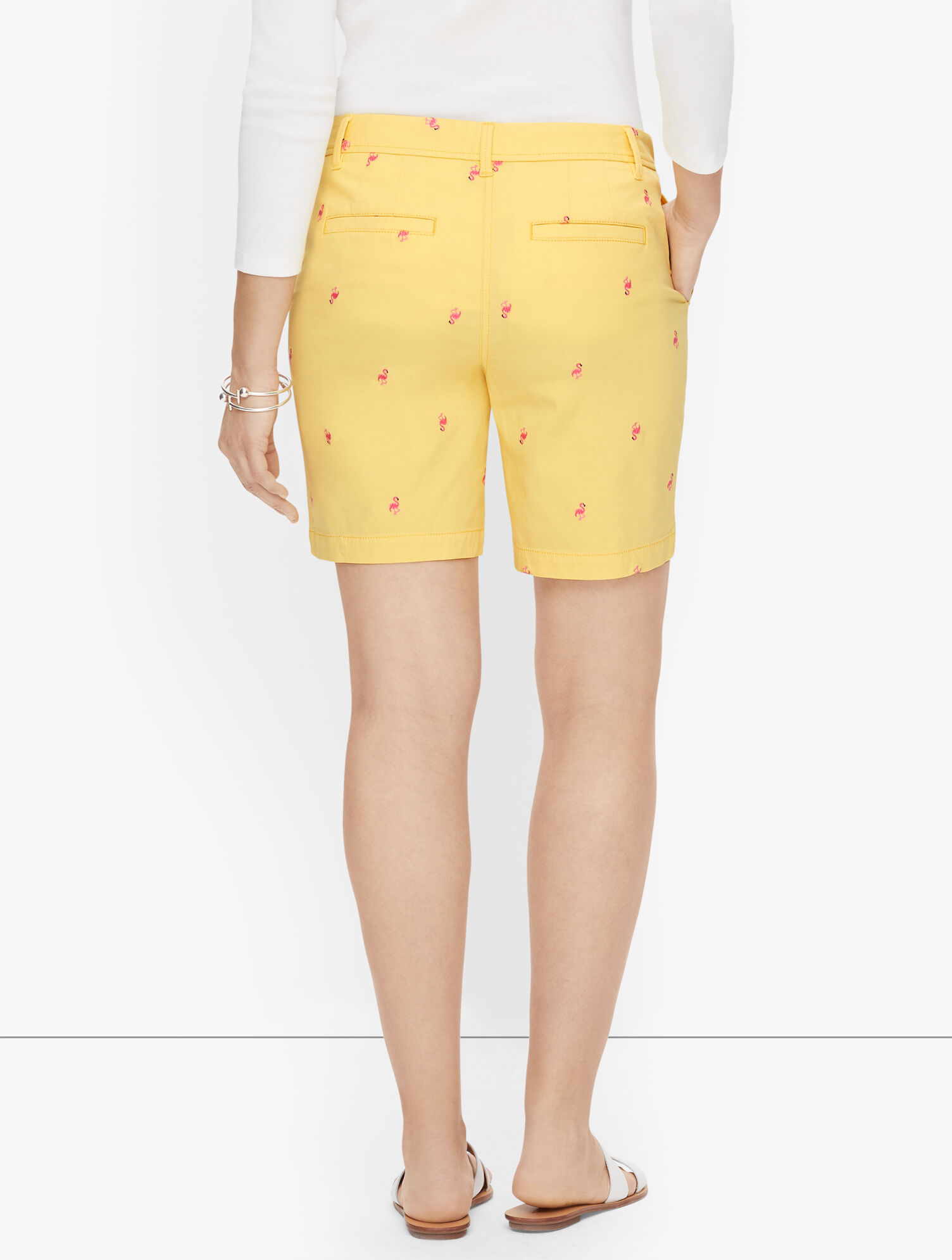 Relaxed Chino Shorts - Flamingo Print