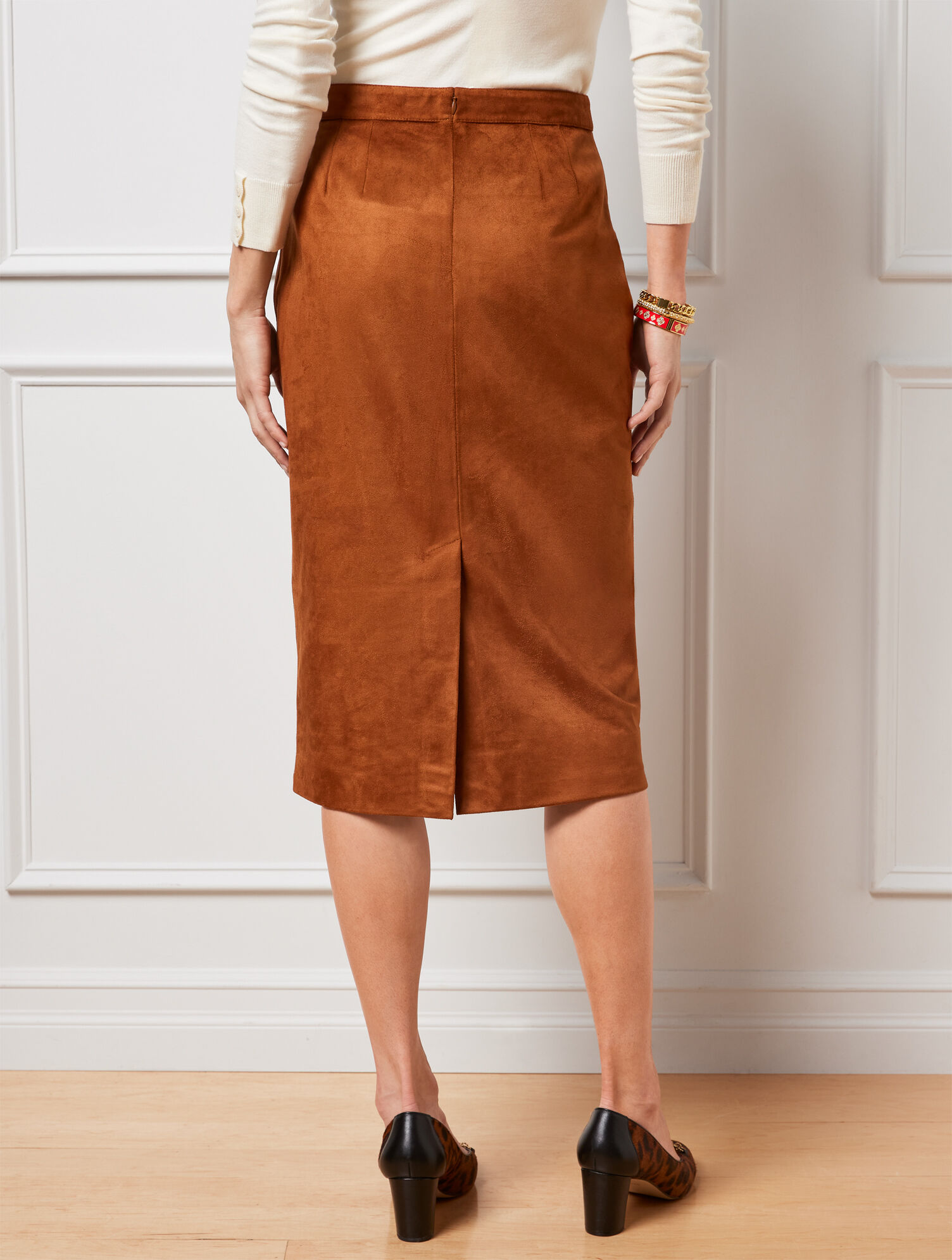 Faux Suede Pencil Skirt