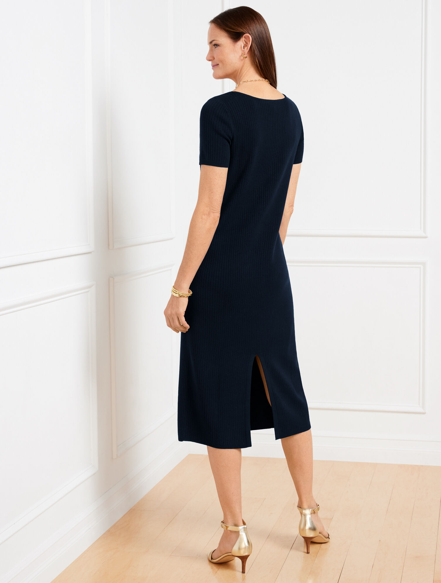 strapless open back dress Ribbed Mock Neck Side Slit Sleeveless Bodycon Maxi Dress – Wholesale  Capella Apparel main image 0