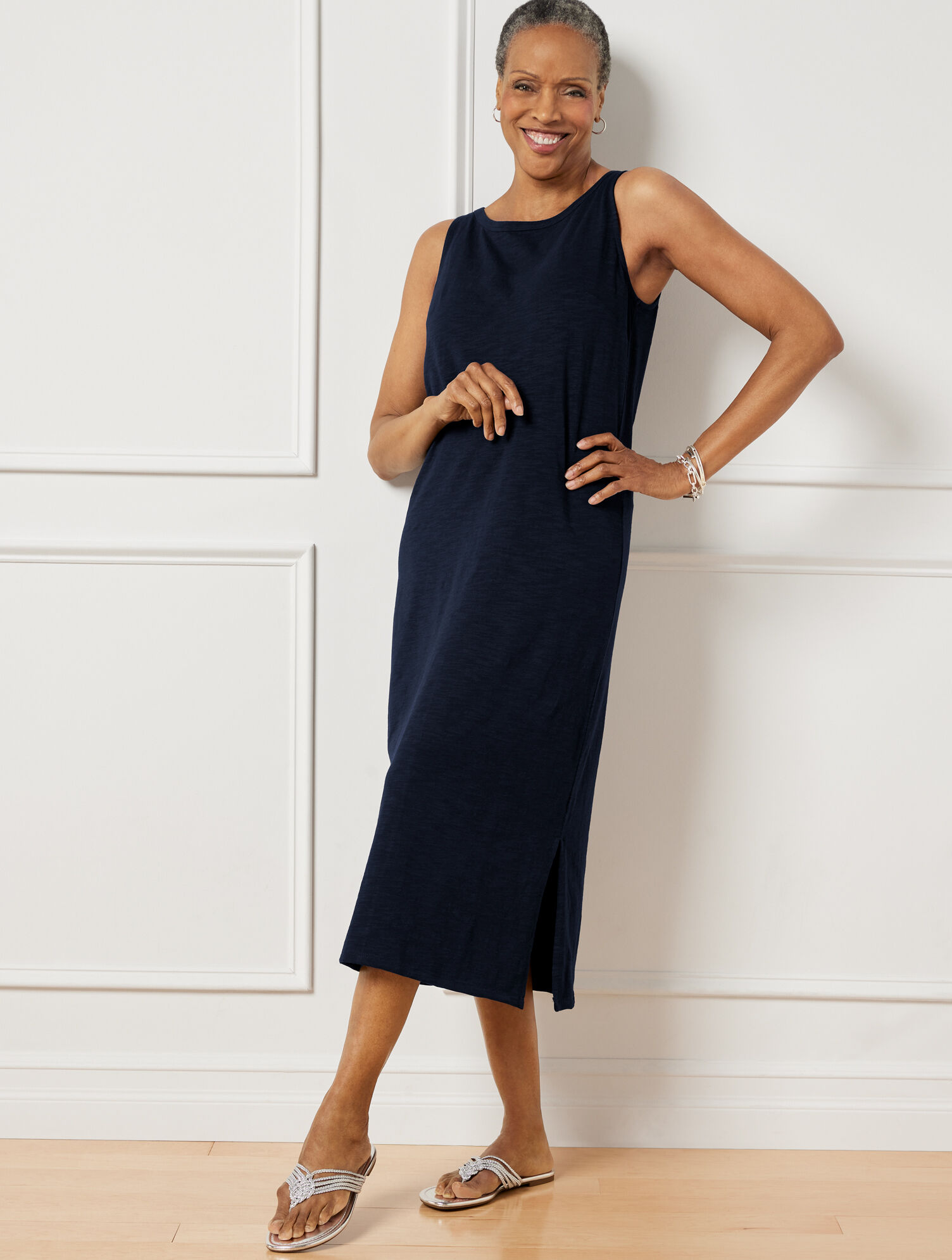 knee length dresses for ladies Stateside Supima Slub Midi Dress – REBEL PHL