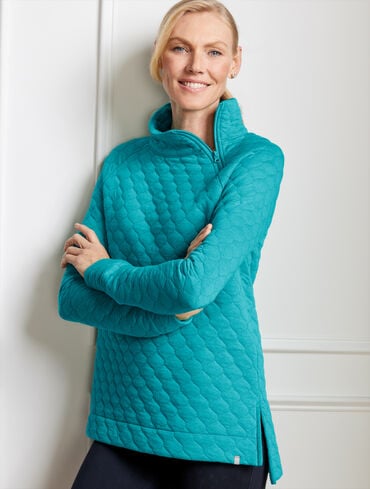 Asymmetrical Zip Quilted Pullover